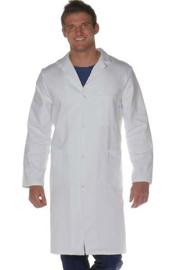 Biały fartuch laboratoryjny męski kitel Rozmiar XXL 100% bawełna Biały fartuch medyczny kitel