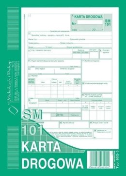 Karta drogowa sm/101 (samochód osobowy) 802-3