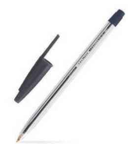 Długopis BEIFA przeźroczysty czarny 25szt. AA943