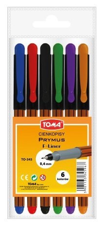 Cienkopisy TOMA Prymus 0, 4mm 6 kolorów