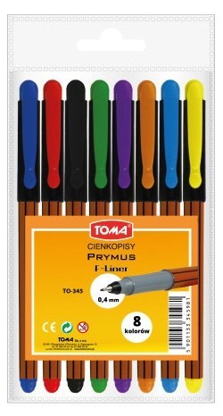 Cienkopisy TOMA Prymus 0, 4mm 8 kolorów