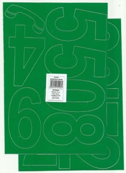 Cyfry samoprzylepne ART-DRUK 100mm zielone Helvetica 10 arkusz
