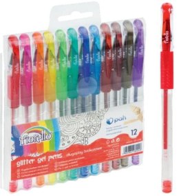 Długopis żelowy z brokatem FIORELLO 12 kolorów