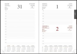Kalendarz książkowy WN A5 dzienny Cross z gumką z ażurową datówką 2022 - srebrny