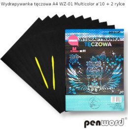 Wydrapywanka PENWORD hologramowa A4 WZ-01 multicolor 10ark. + 2 rylce