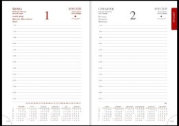 Kalendarz książkowy WN B6 dzienny Cross z gumką z ażurową datówką 2022 - czarny