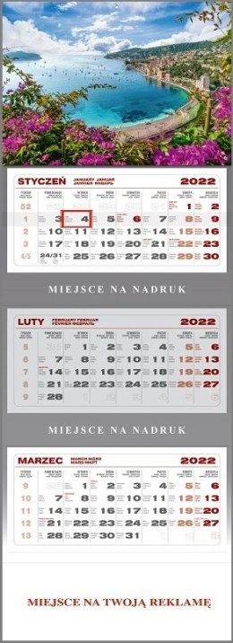 Kalendarz trójdzielny WN 2022 - Lazurowe wybrzeże