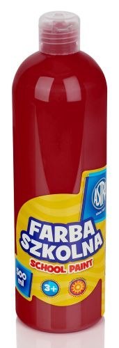 Farba szkolna 500 ml - czerwona ciemna