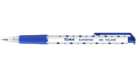 Długopis Superfine aut. 0,5mm nieb. (30szt) TOMA