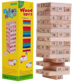 Drewniana Wieża GRA zręcznościowa Wieża z klocków Klocki drewniane