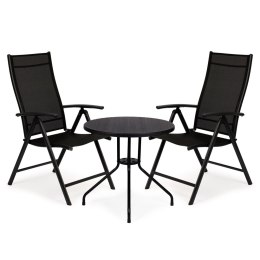 Komplet mebli ogrodowych stół + 2 krzesła składane