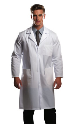 Biały fartuch laboratoryjny męski Rozmiar XL 100% bawełna kitel Biały fartuch medyczny kitel