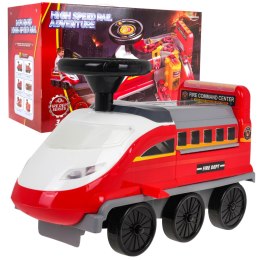 Interkatywny Jeździk 2w1 Straż Pożarna dla dzieci 3+ Dźwięki Światła + Parking strażacki + 4 Resoraki + Ruchome elementy