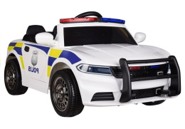 SAMOCHÓD POLICYJNY AUTO POLICJA NA AKUMULATOR C 666 auto na akumulator dla dzieci, koła EVA, Ecoskóra + PILOT /3772