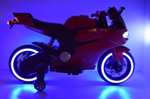 WIELKI MOTOR ŚCIGACZ PERFECT WOLNY START, ŚWIECĄCE, MIĘKKIE KOŁA/1628G