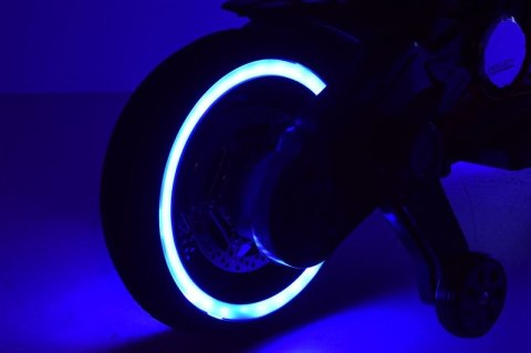 WIELKI MOTOR ŚCIGACZ PERFECT WOLNY START, ŚWIECĄCE, MIĘKKIE KOŁA/1628G