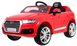 AUTO NA AKUMULATOR AUDI Q7 2.4G NA LICENCJI 2x45W + MIĘKKIE KOŁA EVA + SKÓRA FOTEL INTELIGENTNY PILOT 2.4 Ghz Toyz Audi Q7