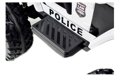 JEEP BUGGY POLICJA MEGA KOŁA Z AMORTYZATORAMI PILOT 4X4, PANEL, PRZESUWANE SIEDZENIE, /SX-1719