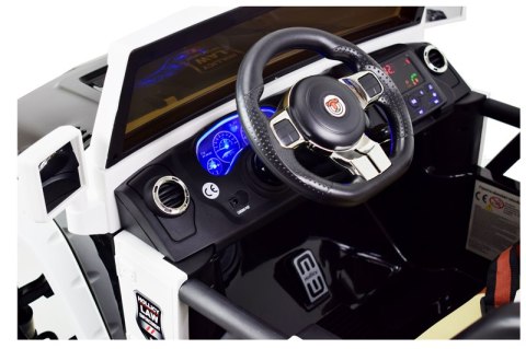 JEEP BUGGY POLICJA MEGA KOŁA Z AMORTYZATORAMI PILOT 4X4, PANEL, PRZESUWANE SIEDZENIE, /SX-1719