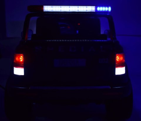 JEEP POLICJA 4X4, 2x12V Z AMORTYZATORAMI, PILOT, REDUKTOR/ XMX-601