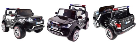JEEP POLICJA 4X4, 2x12V Z AMORTYZATORAMI, PILOT, REDUKTOR/ XMX-601