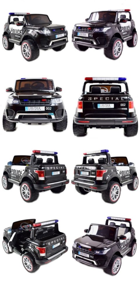 JEEP POLICJA 4X4, 2x12V Z AMORTYZATORAMI, PILOT, REDUKTOR/ XMX-601