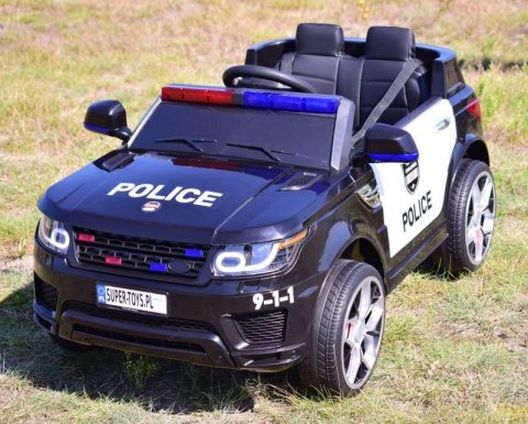 AUTO SUV POLICYJNY NA AKUMULATOR, MIĘKKIE SIEDZENIE, MĘKKIE KOŁA/JC002 Auto Na Akumulator Policja Jc002 Czarny JC-002-CZARNY