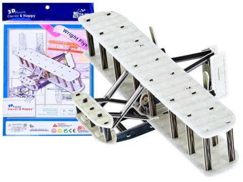 Puzzle 3D samolot braci Wright Flyer 51 eleZA2905 Puzzle 3D samolot braci Wright Flyer 51 eleZA2905
