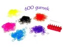 Kolorowe Gumki Loom Band bransoletki 600szt ZA0989