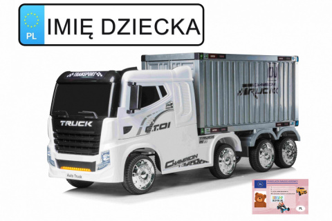 Pojazd Container Truck Biały+ Naczepa