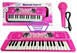 Keyboard Pianino Organy Dla Dzieci 37 Klawiszy z Mikrofonem Różowy