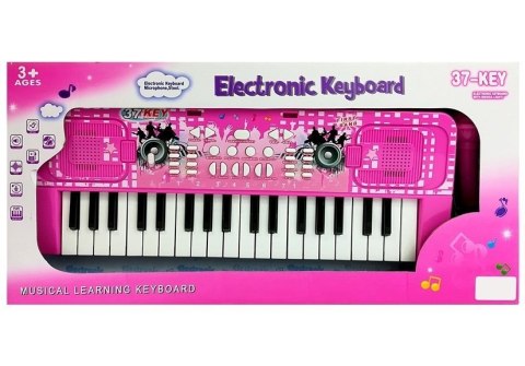 Keyboard Pianino Organy Dla Dzieci 37 Klawiszy z Mikrofonem Różowy Keyboard Pianino Organy Dla Dzieci 37 Klawiszy z Mikrofonem Różowy