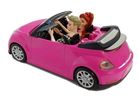 Lalka Samochód Auto Coupe Lalki Dźwięk Światła 43 cm Różowy Lalka Samochód Auto Coupe Lalki Dźwięk Światła 43 cm Różowy