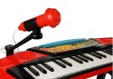 Keyboard ze Statywem Krzesełkiem 37 Klawiszy Czerwony