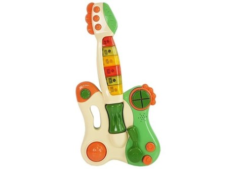 Interaktywna Gitara Pianinko Dla Dzieci Dźwięk Światło Zielona Interaktywna Gitara Pianinko Dla Dzieci Dźwięk Światło Zielona