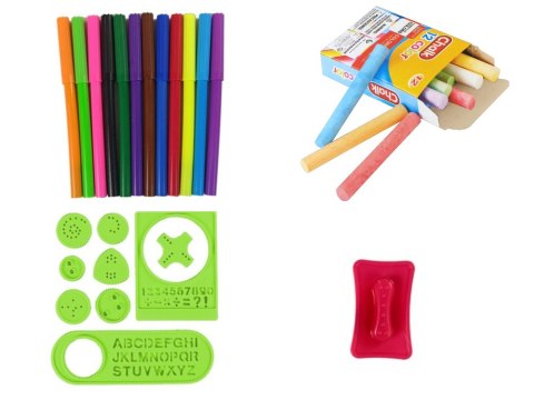 Tablica Dwustronna Magnetyczna Kredowa Niebiesko Czerwona Szablony Tablica Dwustronna Magnetyczna Kredowa Niebiesko Czerwona Szablony