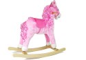 Koń Na Biegunach Różowy z Lokami Dźwięki Rusza Pyskiem Ogonem 74 cm