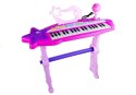 Keyboard Na Nóżkach Stołek MP3 Mikrofon Różowy