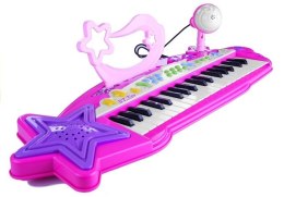 Keyboard Organki 37 Klawiszy MP3 Mikrofon Różowe