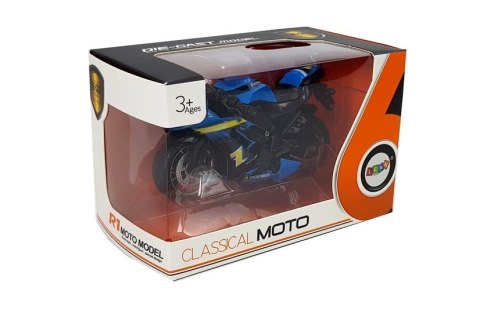 Motocykl z Napędem Frykcyjnym Na Baterie Dźwiękiem 1:14 Niebieski Motocykl z Napędem Frykcyjnym Na Baterie Dźwiękiem 1:14 Niebieski