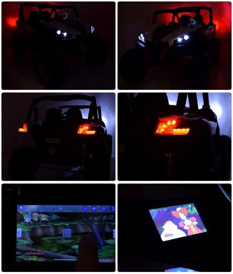 MEGA AUTO BUGGI 4X4 , PANEL MP4, MIĘKKIE KOŁA EVA, MIĘKKIE SIEDZENIE FULL OPCJA 2X 12V/XMX603