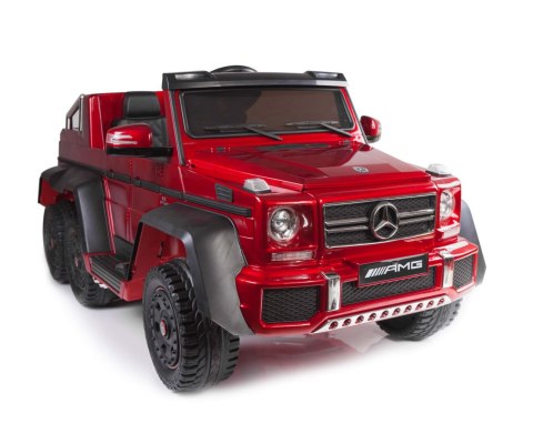 MEGA POJAZD- ORYGINALNY MERCEDES G63, NAPĘD 6X6, MIĘKKIE KOŁA, MIĘKKIE SIEDZENIE, SIEDZENIE DLA RODZICA, 12v14AH, LAKIER, MP4/SX