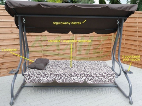 HUŚTAWKA OGRODOWA 2w1 Leżanka 3-4 osobowa 214cm x 168 cm x 114 cm 4 KOLORY !!! HIT HUŚTAWKA OGRODOWA 2w1 Leżanka 3-4 osobowa 214cm x 168 cm x 114 cm 4 KOLORY !!! HIT