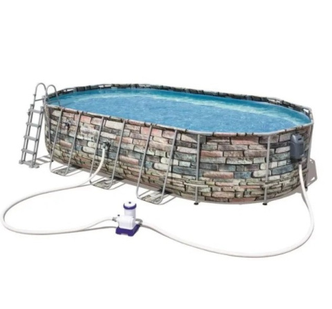 Basen Stelażowy 610 cm x 366 cm x 122 cm, Power Steel Swim Comfort Jet Series BESTWAY