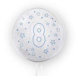 Balon 45cm Gwiazdki cyfra 8 niebieski TUBAN