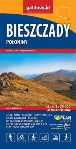 Mapa turystyczna - Bieszczady Połoniny 1:25 000