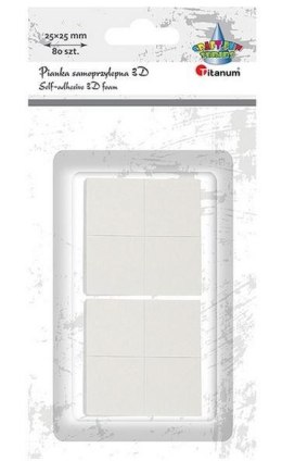 Pianka samoprzylepna 3D 25x25mm biała