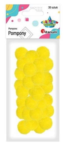 Pompony poliestrowe 25 mm żółte intensywne 30szt