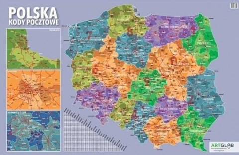 Podkładka na biurko - kody pocztowe Polska Podkładka na biurko - kody pocztowe Polska
