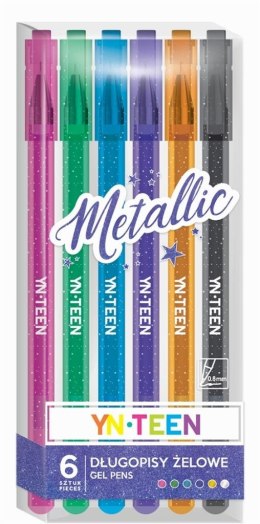 Długopis żelowy 6 kolorów Metallic YN TEEN